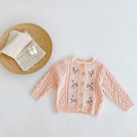 MILANCEL  Autumn New Baby Clothing Embroidery Toddler Sweaters Flower Girls Cardigans Infant Knitwear