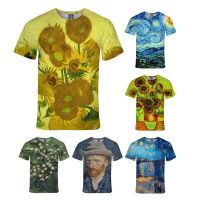Men Newst Fashion 3d Printed Van Gogh Artwork Sunflower Painting t Shirt