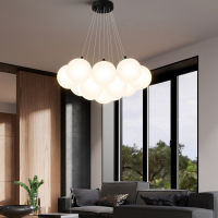 Simple bubble ball glass chandelier restaurant bedroom living room lamps and lanterns long dining table magic bean lamp