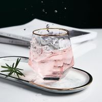 Nordic Creative Diamond Glass Cup Water Juice Cold Drink Milk Foreign Wine Set Red Whiskey cup glass