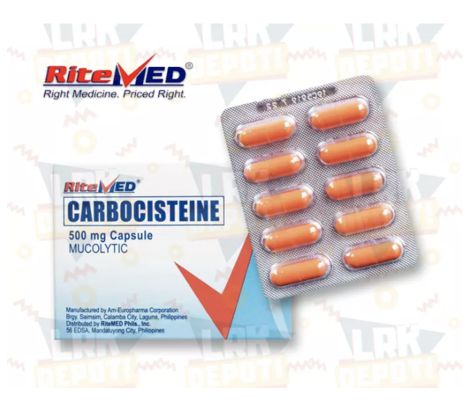 Ritemed Carbocisteine 500mg 100 Capsules Mucolytic Alternative To