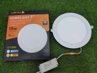 โคมดาวน์ไลท์ บางพิเศษ LAMPTAN LED Downlight 7" รุ่น Ultra Slim 15W หน้ากลม (แสงขาว)