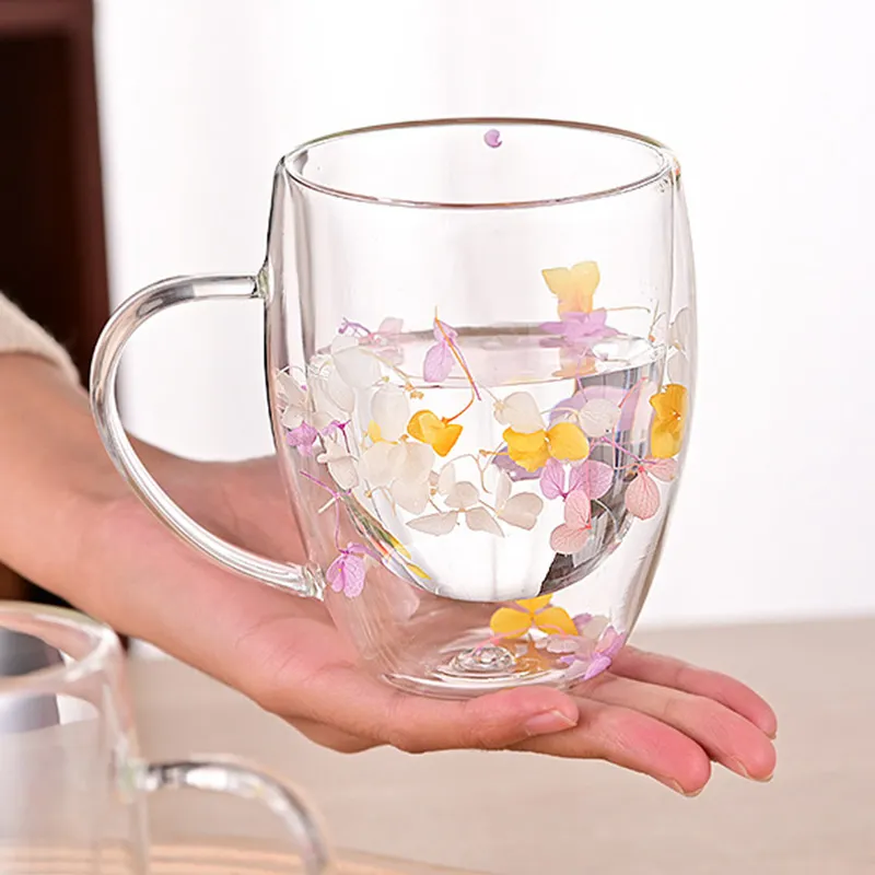 Dried Flower Double Wall High Borosilicate Glass Mug - Dear Cece