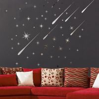 Fshion 3D Meteor Stars Universe Shooting Shiny Star Wall Sticker Reflective Wall Decals for Home Fashion Decoration Mirrors