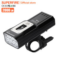 SUPERFIRE ไฟหน้าจักรยาน BL25ไฟกลางคืนสว่างจักรยานภูเขาไฟฟ้าไฟ Led แบบสว่างพิเศษไฟฉายกันน้ำกลางแจ้ง