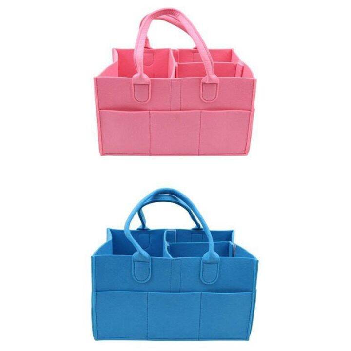 2x-baby-diaper-toys-daily-necessities-organizer-portable-storage-bag-table-and-essential-storage-box-pink-amp-blue