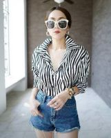 [Zebra Shirt]​ เสื้อเชิ้ตลายเสือ​ เนื้อผ้าดี​ ฮิตมากแม่​ ควรมีติดตู้ไว้น๊าา