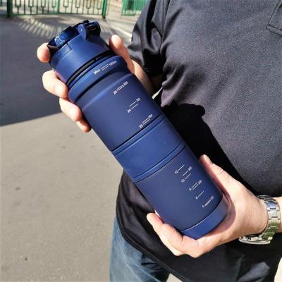 1000ML Water Bottles Protein Shaker Large Capacity Portable Plastic Sport Drinking Bottle Tritan BPA Free With Filter Screen