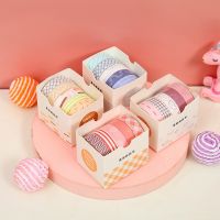 5pcs/box Solid Color Washi Tape Set for DIY Scrapbooking Decor Junk Journal Collage Photo Album Masking Tape Stationery Pendants