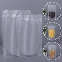 10Pcs Matte Transparent Self-supporting Ziplock Food Packaging Bag Tea Dried Fruit Confectionery Plastic Stand up Zipper Bag Food Storage Dispensers