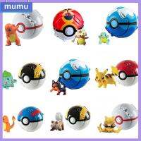 MUMU น่ารักค่ะ ของเล่นเด็ก รุ่นตัวแปร Pikachu Charmander litten รูปอะนิเมะ กระเป๋า monter ลูกบอลโปเกมอน