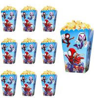 Disney Spidey And Amazing Friends Birthday Party Deco Popcorn Box Favor Baby Shower Accessory Kids Birthday Party Supplies