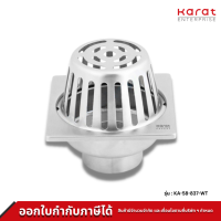 Karat Faucet ตะแกรงระบายน้ำแบบกลม (Roof drain)  ต่อท่อ PVC ขนาด Ø 2-3.5  นิ้ว หน้าแปลน 4 นิ้ว รุ่น KA-58-837-WT