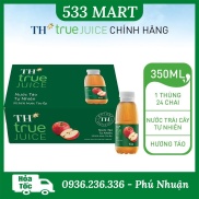 Thùng 24 chai nước trái cây tự nhiên TH true JUICE 350ml Cam Táo Táo Đào