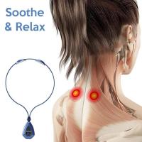 ZZOOI EMS Lymphatic Relief Neck Massage Electric Pulse Neck Massage Portable Deep Tissue Massager For Stress Relief Home Office Car