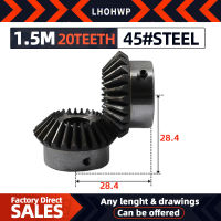 1pcs Bevel Gear 1.5M 20ฟันด้านในรู 8/10/12/14/15 มม.เกียร์ 90 องศาตาข่ายมุมเหล็กเกียร์สกรูรู M5-BIANO