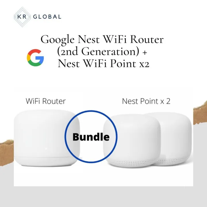Google Nest WiFi Router (2nd Generation) + Nest WiFi Point x2 Mesh WiFi Router Lazada Indonesia