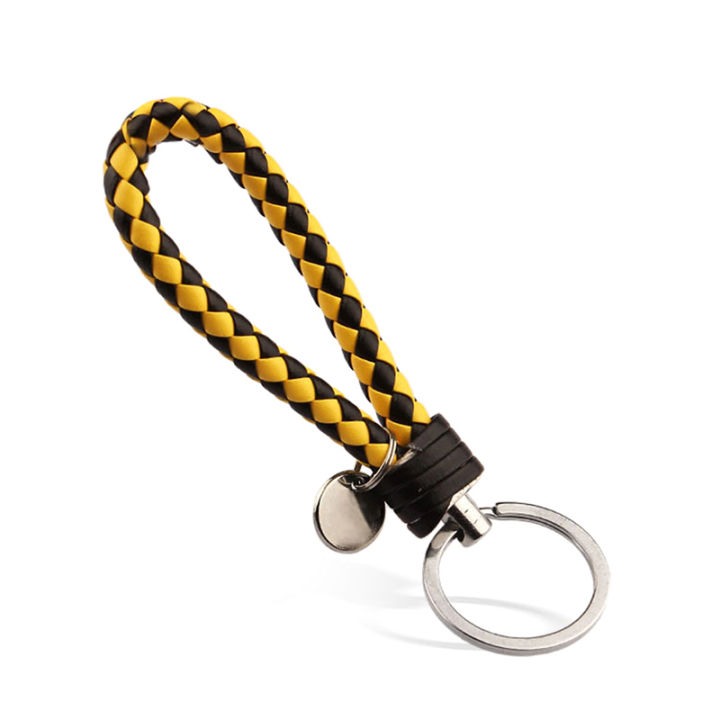 carmelun-กระเป๋าถือที่ใส่กุญแจรถยนต์พวงกุญแจเชือกหนังทอ-pu-หลากสีพวงกุญแจทำมือแบบ-diy-สำหรับผู้ชายผู้หญิง