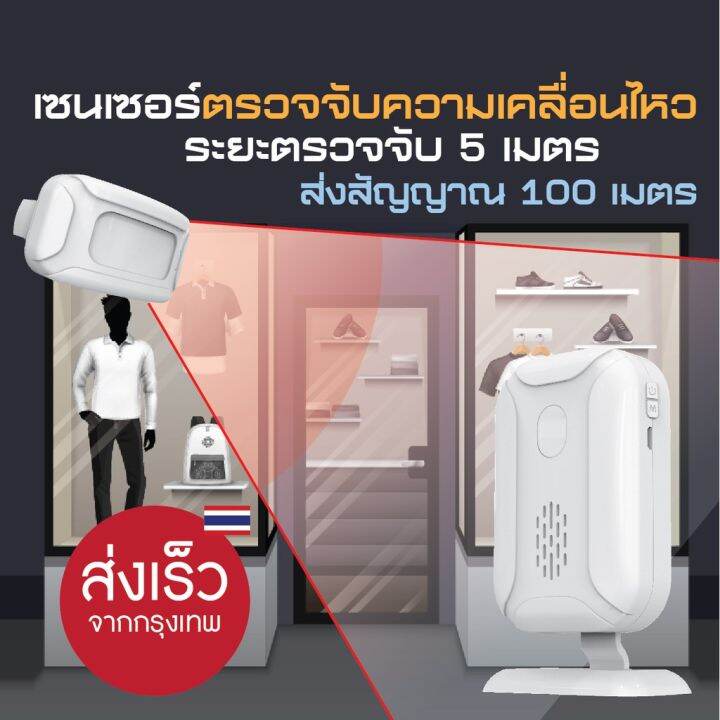 เซนเซอร์ตรวจจับความเคลื่อนไหว-บ้าน-ร้านอาหาร-กันขโมย-ตรวจจับการบุกรุก-motion-sensor-สำหรับเด็ก-ใส่ถ่านเคลื่อนย้ายสะดวก