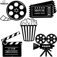 Studyset IN stock 5pcs Wall Art Sign Wall Hanging Movie Ticket Popcorn Projector Fill Light Set For Movie Theater Decoration