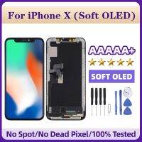 จอ OLED LCD แบบนิ่มและมี Digitizer ประกอบเต็มตัวเครื่องสำหรับ Iphone X โทรศัพท์มือถือจอสำรอง Lcd