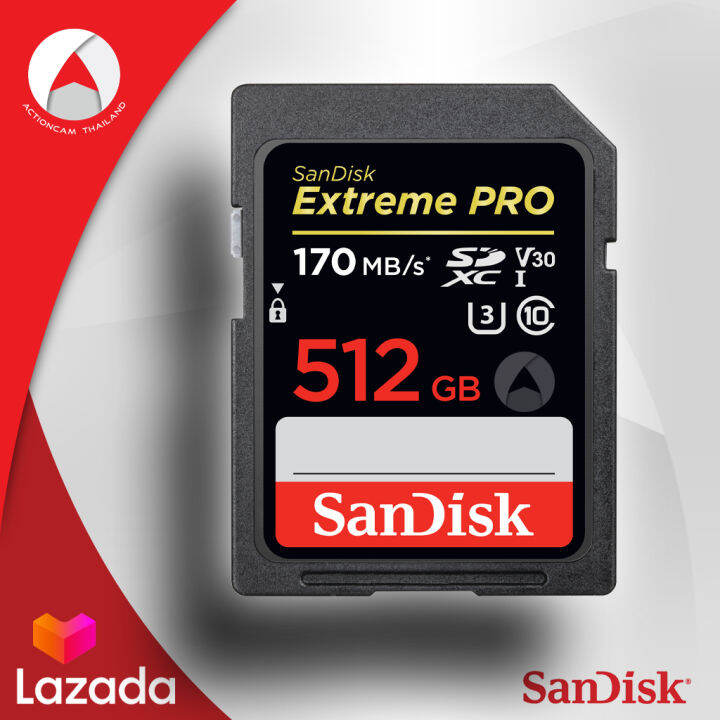 ผ่อน-0-sandisk-extreme-pro-sd-card-512gb-ผ่อนนานสูงสุด-6-เดือน-sdxc-ความเร็ว-อ่าน-170mb-s-เขียน-100mb-s-sdsdxxy-512g-gn4in-เมมโมรี่-การ์ด-แซนดิส-ประกัน-lifetime-โดย-synnex-สีดำ-กล้อง-ถ่ายถาพ-4k-60fps