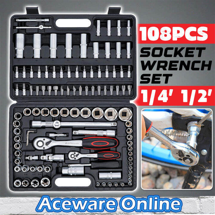 TOP HELPER TH108 108PCS Socket Wrench Set Spanner Wrench Tool Box Set