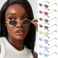 Small Rectangle Sunglasses Ins Fashion Candy Color Metal Frame Hip Hop Sun Glasses Shades Punk Women Men Retro Eyewear