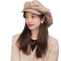 Fashion Leather Solid Color Octagonal Hat Vintage Cloud Beret Painter Travel Newsboy Cap Street Shooting Female Girl Oct12 21