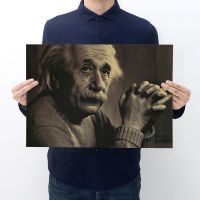 【H032】 The New Celebrity Einstein Poster B Style Retro Kraft Paper Poster Cafe Decorative Painting