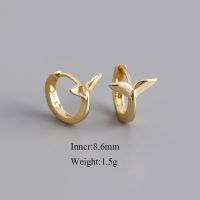 CCFJOYAS High Quality 925 Sterling Silver Fishtail-Shaped Hoop Earrings European And American Women Fashion Huggies Earrings