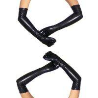 2X Long Gloves in Leather Optics One Size Black - Black