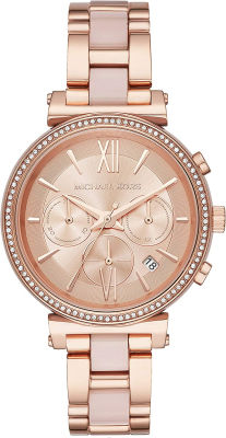 Michael Kors Sofie Stainless Steel Chronograph Watch Rose gold/pink