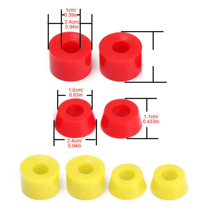 Pack of 4 Skate Board Shock Absorber Skating PU Protection Bushing ...