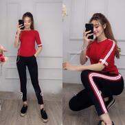 ĐỒ BỘ THỂ THAO NỮ TAY LỠ THUN COTTON