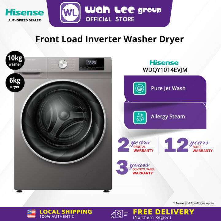 Hisense 10+6kg Front Load 2 in 1 Washing Machine & Washer Dryer Mesin ...