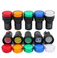 22mm Indicator Light 12V 24V 220V 380V LED Power Indicator Pilot Signal Light AD16-22DS Panel Mount Lamp Multicolor 20mA 4.7