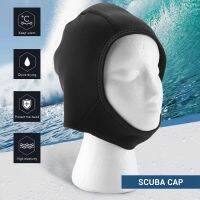 2 Pcs Neoprene Diving Hood Thermal Wetsuit Hood Cap Swim Caps with Chin Straps Snorkeling Surf Beanie 2.5 mm Diving Cap