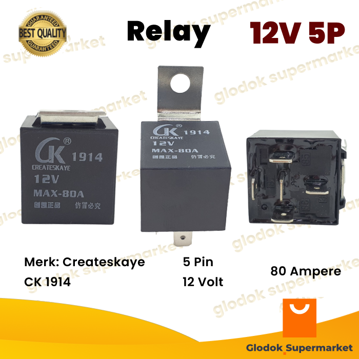 Relay Mobil Createskaye CK 1914 5 Pin 12 Volt 80A Lampu Klakson Car 5 kaki Lazada Indonesia
