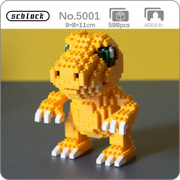 sc-5001อะนิเมะ-digimon-agumon-มังกรดิจิตอลมอนสเตอร์สัตว์เลี้ยงสัตว์ตุ๊กตามินิเพชรอิฐบล็อกอาคารของเล่นสำหรับเด็กไม่มีกล่อง