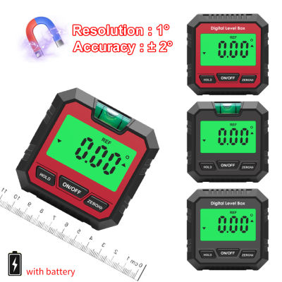 มินิดิจิตอล Inclinometer ไม้โปรแทรกเตอร์แม่เหล็กระดับมุมวัด Finder 360องศา Inclinometer แม่นยำแสงไฟเครื่องมือวัด