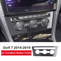 Carbon Fiber Central Control Air Conditioner Swift Button Frame Panel Sticker For VW Golf 7 MK7 GTI 14-19 Car Accessories