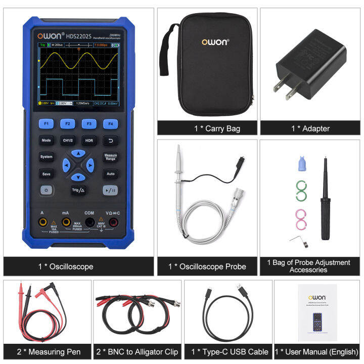 kkmoon-owon-hds2202s-3ใน1เครื่องแสดงคลื่นกระแสไฟฟ้าดิจิตอลมือถือขนาดเล็กมัลติมิเตอร์-waveform-generator-200mhz-1gsa-s-ช่องคู่-oscilloscope-true-rms-20000นับเครื่องทดสอบหลาย3-5นิ้วสี-lcd-อินเทอร์เฟซ-ty