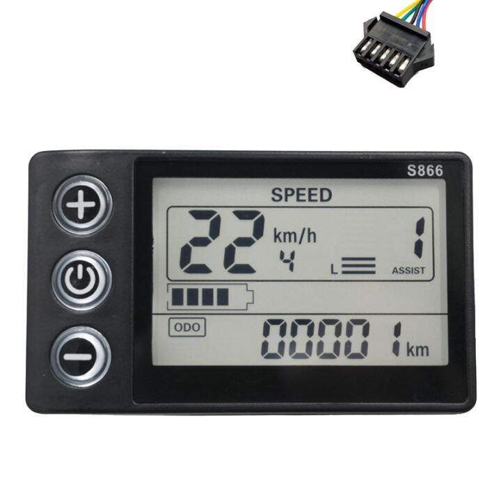 24v-36v-48v-60v-s866-controller-panel-dashboard-electric-bike-lcd-display-for-electric-e-bike-scooter-sm-plug-5pin