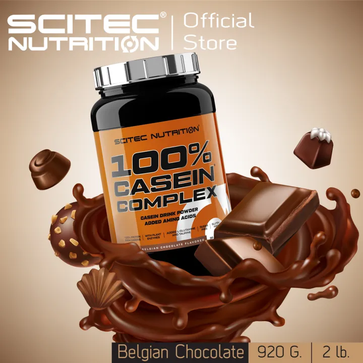 scitec-nutrition-micellar-casein-protein-920g-belgian-chocolate-new-package-เคซีน-โปรตีนทานก่อนนอน-มีกรดอะมิโน-เอ็มไซม์-แอล-กลูตามีน-ทอรีน