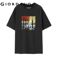 GIORDANO Men And Women Art Series T-Shirts Summer Couple Tee Crewneck Short Sleeve Fashion Print Casual Cotton Tshirts 99393072GHYJ