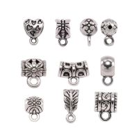 20pcs/lot Antique Clip Bail Beads Pendant Clasp Necklace Connector Bail Beads For Diy Jewelry Making Bracelet Accessories