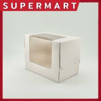 SUPERMART กล่องเค้ก 1 ชิ้น หน้าต่าง สีขาว 11.5*7.5*9 cm. (1*20) #1401801