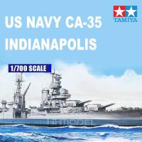 Tamiya ชุดโมเดลเรือ31804 1/700แบบจำลองย่อขนาดหุ่นประกอบจาก US Navy CA-35อินเดียแนโพลิสสำหรับสะสม Hoy รุ่น DIY