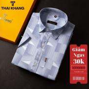 Áo sơ mi nam tr ng niên họa tiết thá KHANG vải lụa mềm co dãn không nhăn